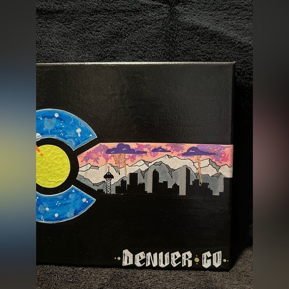 Original Art By Colorado Artist Acrylic Paint On Unframed Canvas 11 X 14 - Picture 7 of 9